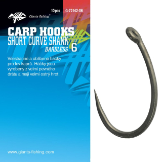 GIANTS FISHING Háček s očkem bez protihrotu Short Curve Shank 10ks #8