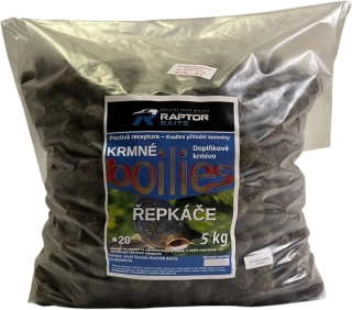 RAPTOR BAITS Krmné boilies Řepkáče 5kg 20mm