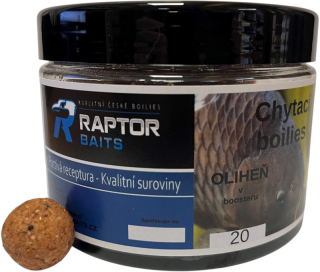 RAPTOR BAITS Chytací boilies v dipu Oliheň 250g 20mm