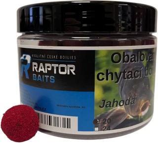 RAPTOR BAITS Obalované chytací boilies Jahoda 250g 20mm