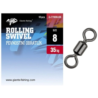 GIANTS FISHING Pevnostní obratlík Rolling Swivel 10ks 27kg #12