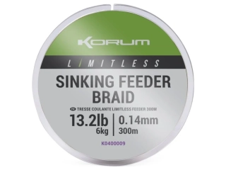 KORUM Pletená šňůra Limitless Sinking Feeder Braid 300m 0,14mm