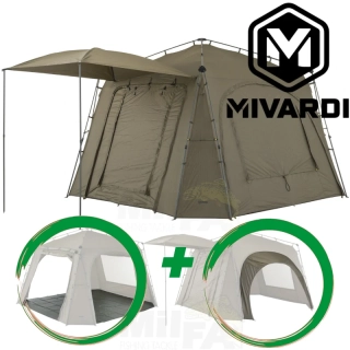 AKCE MIVARDI Přístřešek Base Camp XXL + sada pro napojení bivaku 2ks + extra odolná podlaha