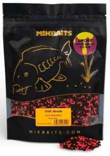 MIKBAITS Smoke Micro Pelety Chilli Jahoda 350g 2-3 mm