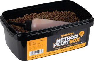MIKBAITS Method Pellet Box + 120ml Activator Pulnoční pomeranč 400g