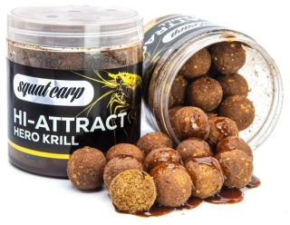 SQUAT CARP Boilies v dipu Hi-Attract Hero Krill 24mm 220g