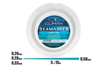 CLIMAX Ujímaný šokový vlasec Haruna Surf 0,28mm - 0,58mm 5 x 15m