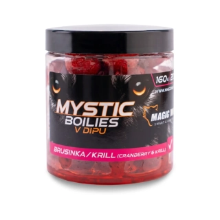 MAGIC WOLF Boilies v dipu Mystic Brusinka Krill 160g 20mm