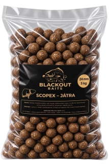 BLACKOUT BAITS Krmné boilies Scopex Játra 5kg 24mm