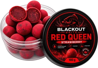 BLACKOUT BAITS Boilies Red Queen Strawberry 180g 24mm