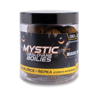 MAGIC WOLF Obalované boilies Mystic Kukuřice Řepka 130g 22mm