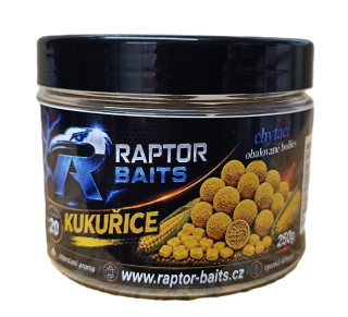 RAPTOR BAITS Obalované chytací boilies Kukuřice 250g 20mm