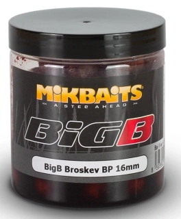 MIKBAITS Boilie v dipu BigB Broskev Black Pepper 250ml 16mm