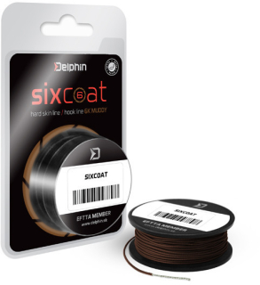DELPHIN Ztužená šňůrka SIXCOAT Skin Line Muddy 5m 25lb